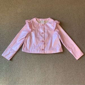 Disney Princess Little Girls Pink Faux Leather Jacket size 13 Coat